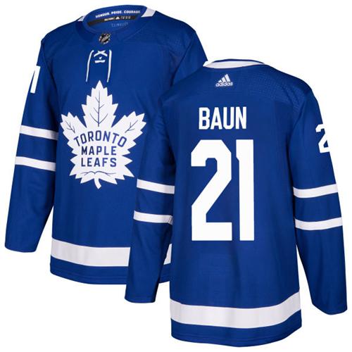 Adidas Men Toronto Maple Leafs 21 Bobby Baun Blue Home Authentic Stitched NHL Jersey